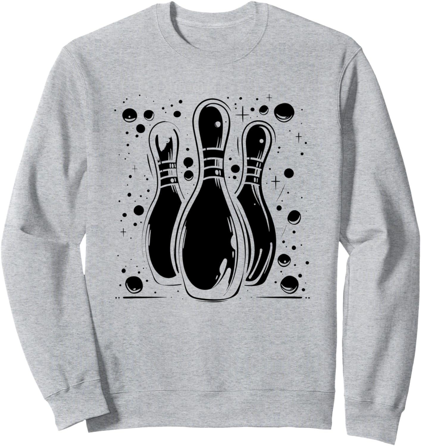 

Толстовка с графическим принтом на тему боулинга Bowling Enthusiast Graphic Tees And Gifts, серый