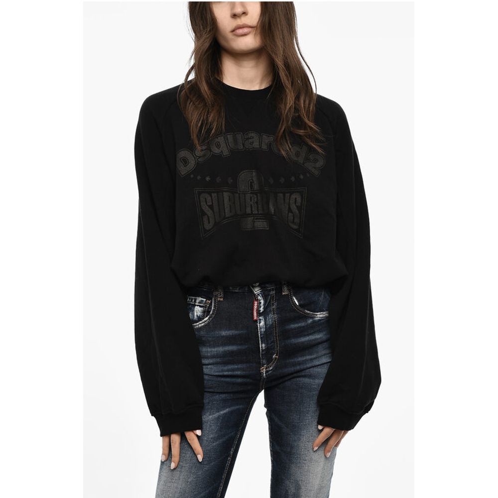 

Хлопковая толстовка с круглым вырезом и шнурком Dsquared2, Black