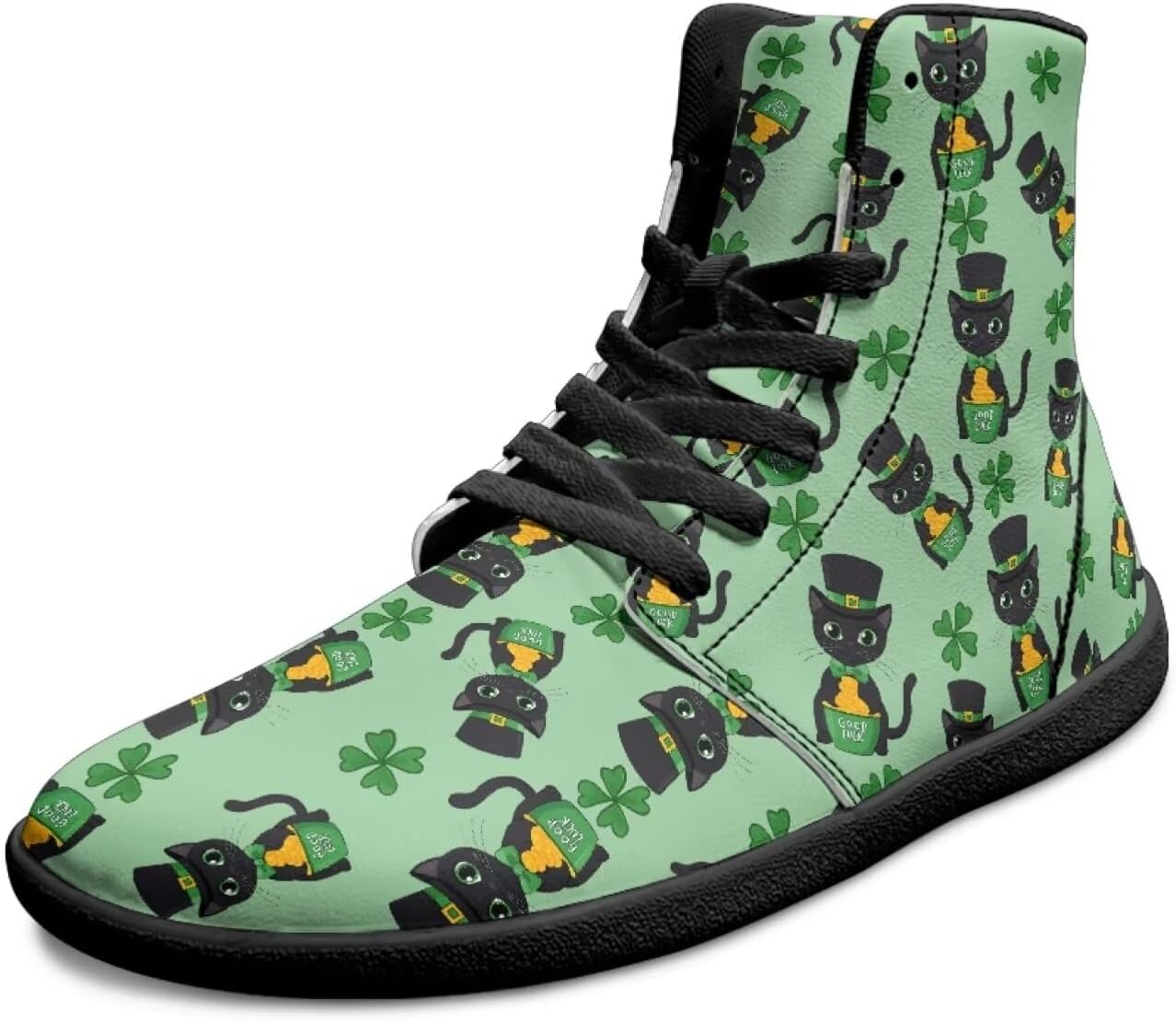 

Мужские Босоножки с Высокой Пяткой и Широким Носком с Нулевым Каблуком, Противоскользящие Кружевные Ботинки до Щиколотки для Ходьбы Xixirimido, черный