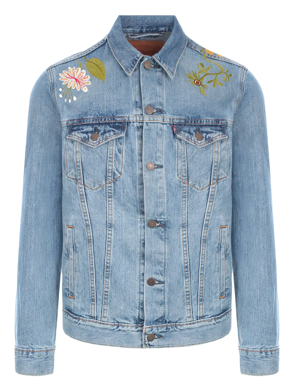 

Джинсовая куртка с цветочной вышивкой Levi's, синий