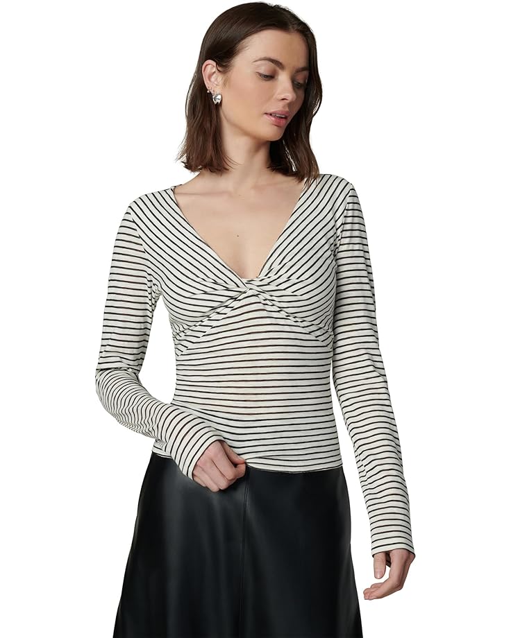 

Топ Joe's Jeans The Ava Stripe Twist V-Neck Long Sleeve Top, цвет Black/White Stripe