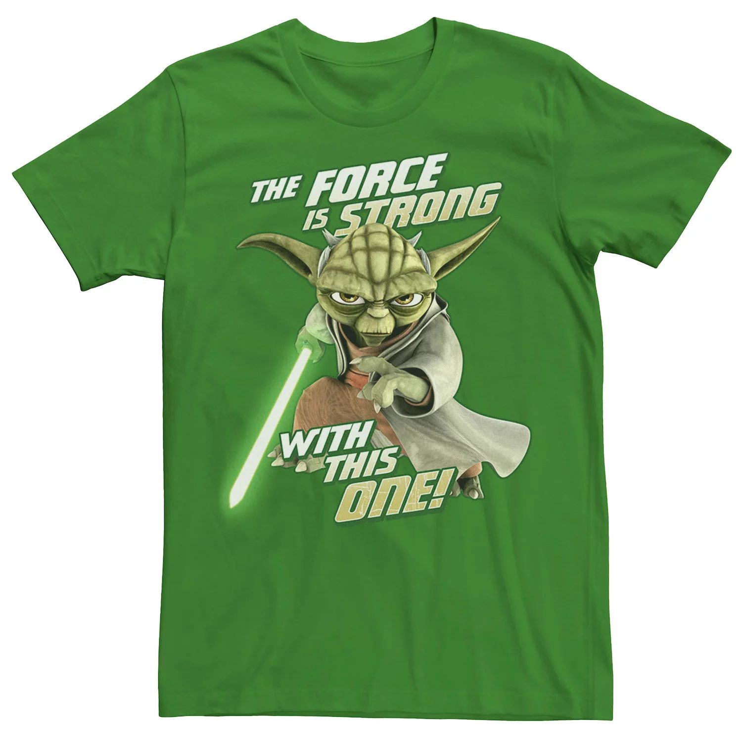 

Мужская футболка «Звездные войны» «Войны клонов» Yoda Force Is Strong Licensed Character