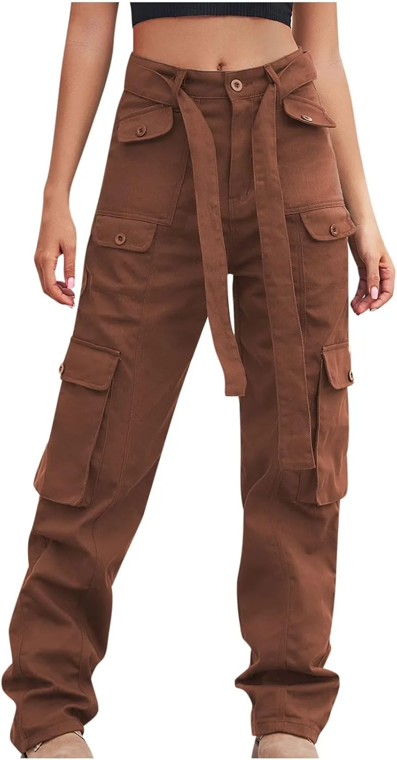 

Высокие карго джинсы женские прямые