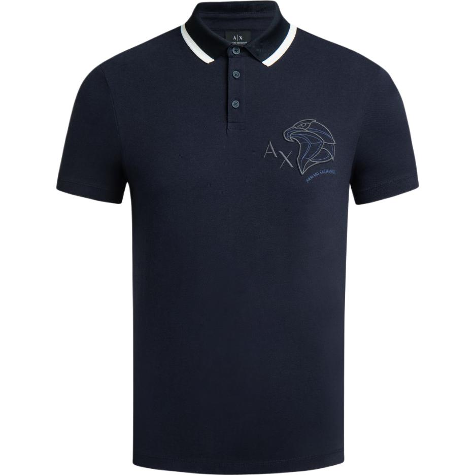 

EMPORIO ARMANI Синяя поло SS24 для мужчин, Синий, EMPORIO ARMANI Синяя поло SS24 для мужчин