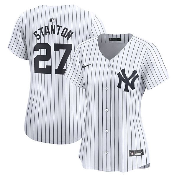 

Женская белая домашняя лимитированная футболка Giancarlo Stanton New York Yankees Nike