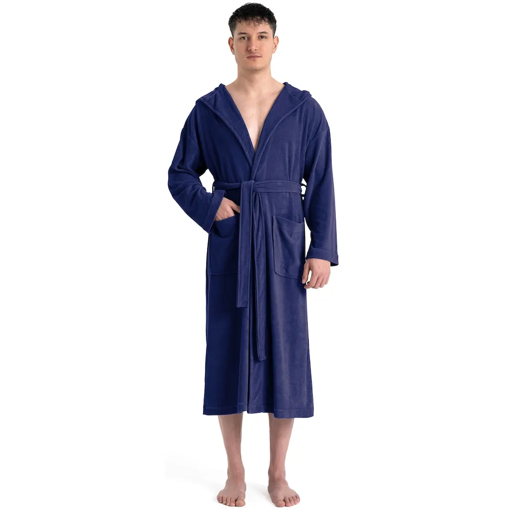 

Мой домашний халат Herrenbademantel Sina, идеально для сауны и спа, отельный халат, утренний халат 1 шт., однотонный халат, длинный, с высоким содержанием хлопка, размер S-4XL My Home, Marine