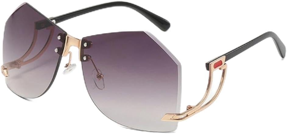 

Прозрачные солнцезащитные очки без оправы с большими линзами неправильной формы и градиентным переходом цвета для женщин. Модные солнцезащитные очки HYYZZC, Gradient Grey