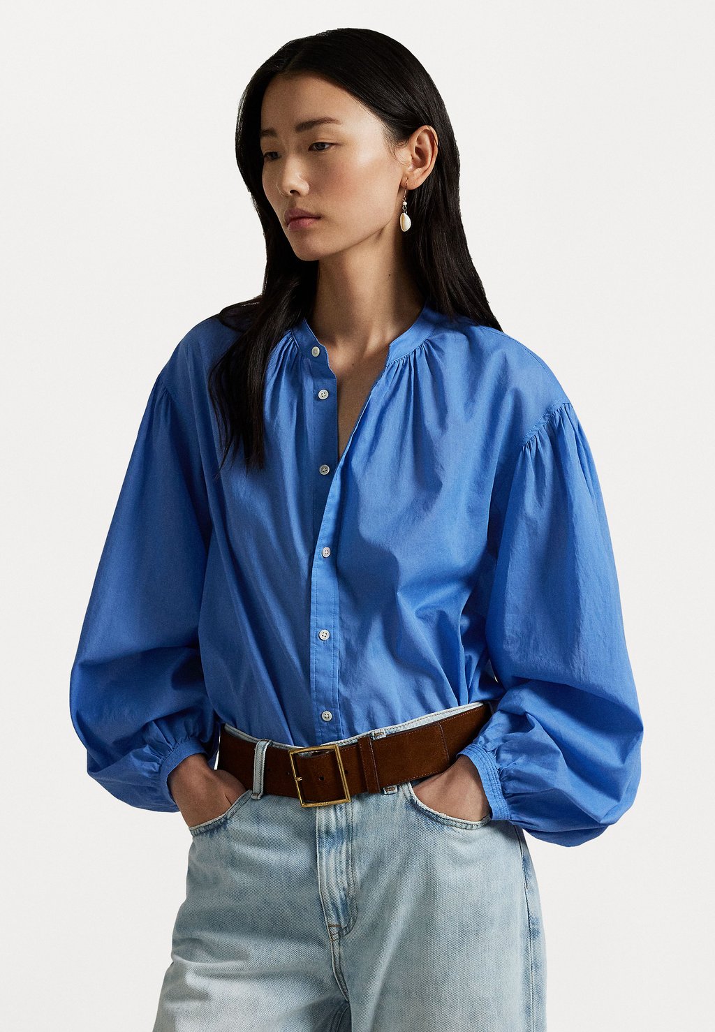 

Блузка на пуговицах COTTON VOILE SHIRT Polo Ralph Lauren, темно-синий