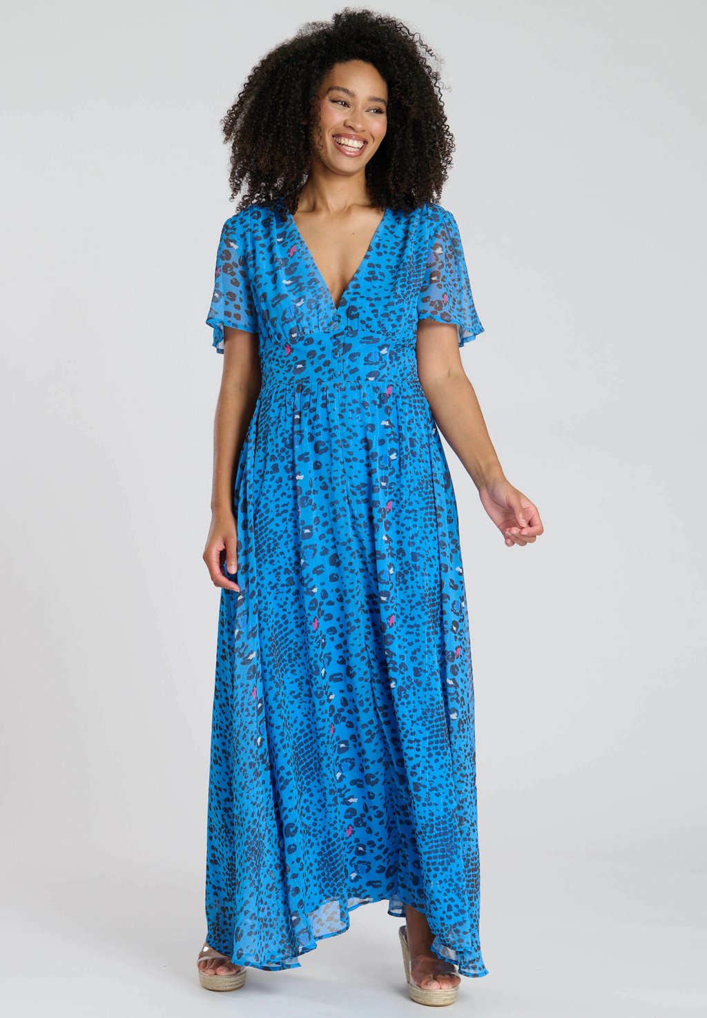 

Повседневное платье METALLIC BUTTON MIDI South Beach, синий
