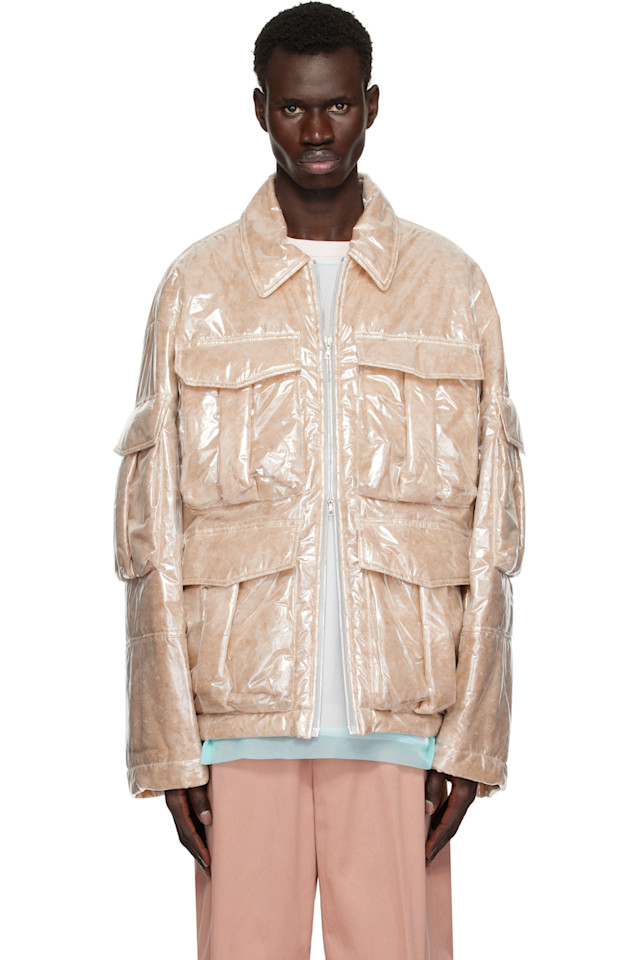

Нейлоновая пуховая куртка Dries Van Noten, цвет transparent