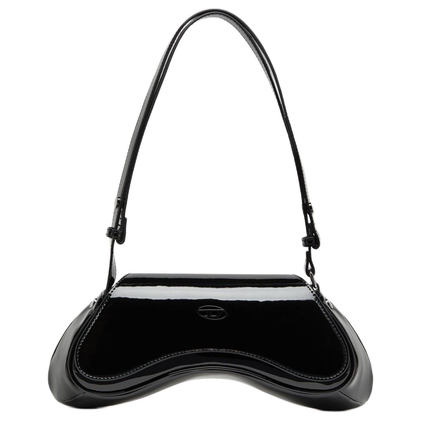 

DIESEL Полиуретановая женская сумка через плечо черного цвета