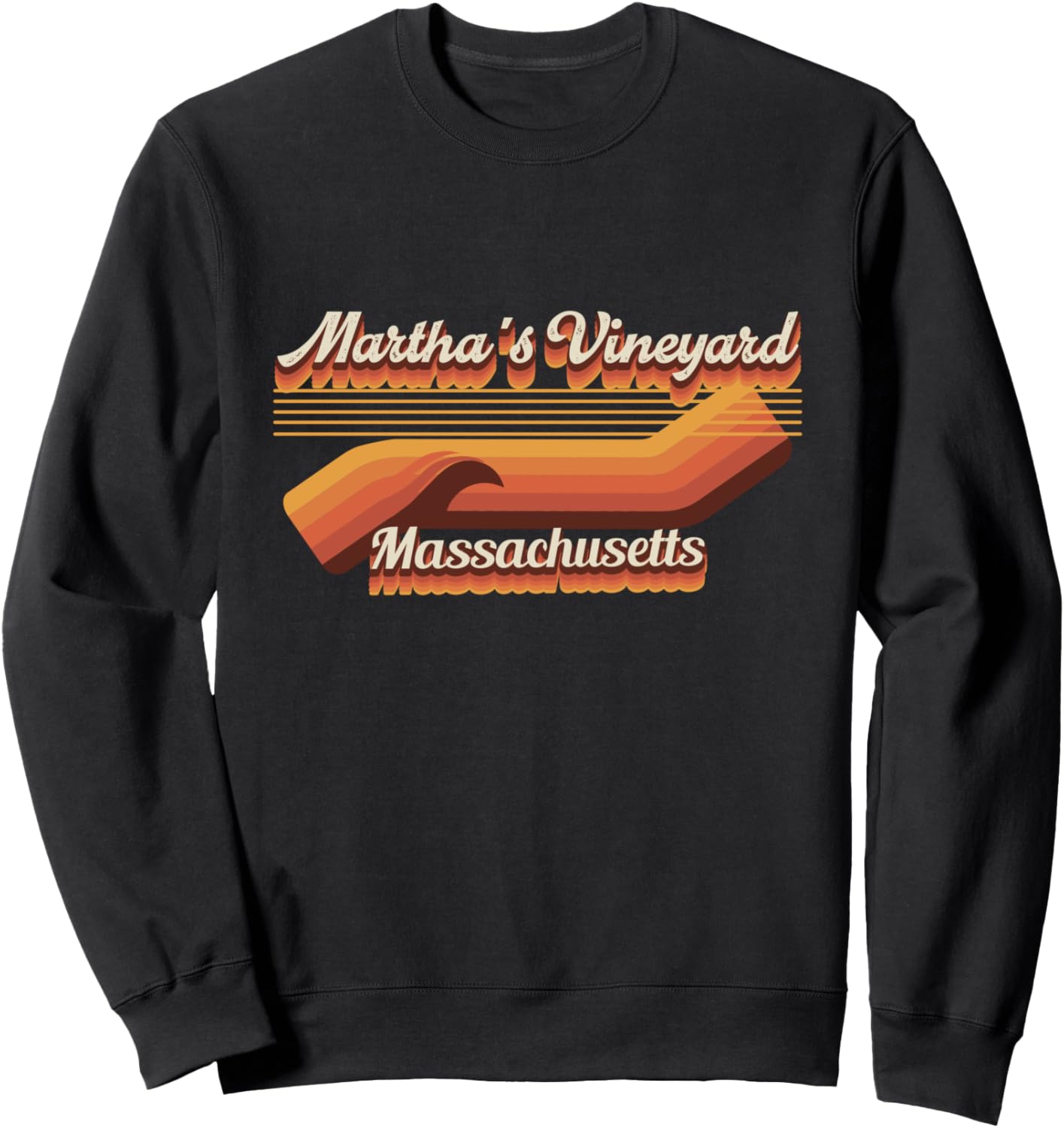 

Ретро-толстовка в стиле 80-х с пляжа Мартас-Винъярд Martha'S Vineyard Retro Souvenir Apparel, черный
