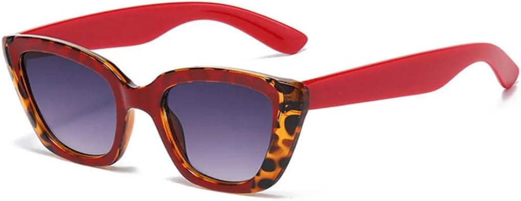 

Роскошные ретро-солнцезащитные очки в стиле «кошачий глаз» с леопардовым принтом и градиентным зеркальным покрытием для женщин и мужчин, модный повседневный дизайн, защита от УФ-излучения UV400 SZVVBKK, Red Leopard Purple