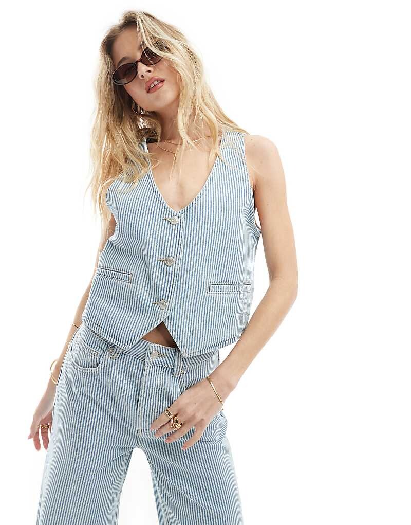 

Джинсовый топ в голубую полоску ASOS DESIGN - комплект
