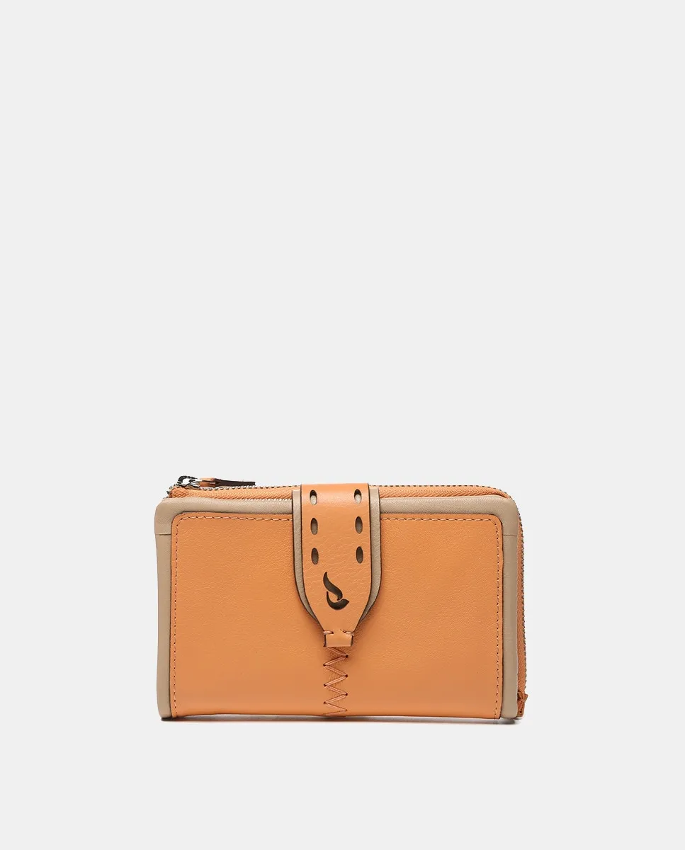 

Средний кошелек Oceans Diary из оранжевой кожи Abbacino