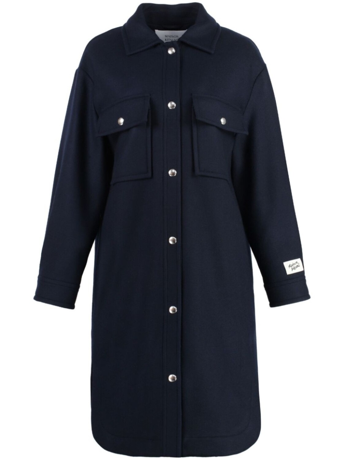 

Шерстяное пальто Maison Kitsuné, синий
