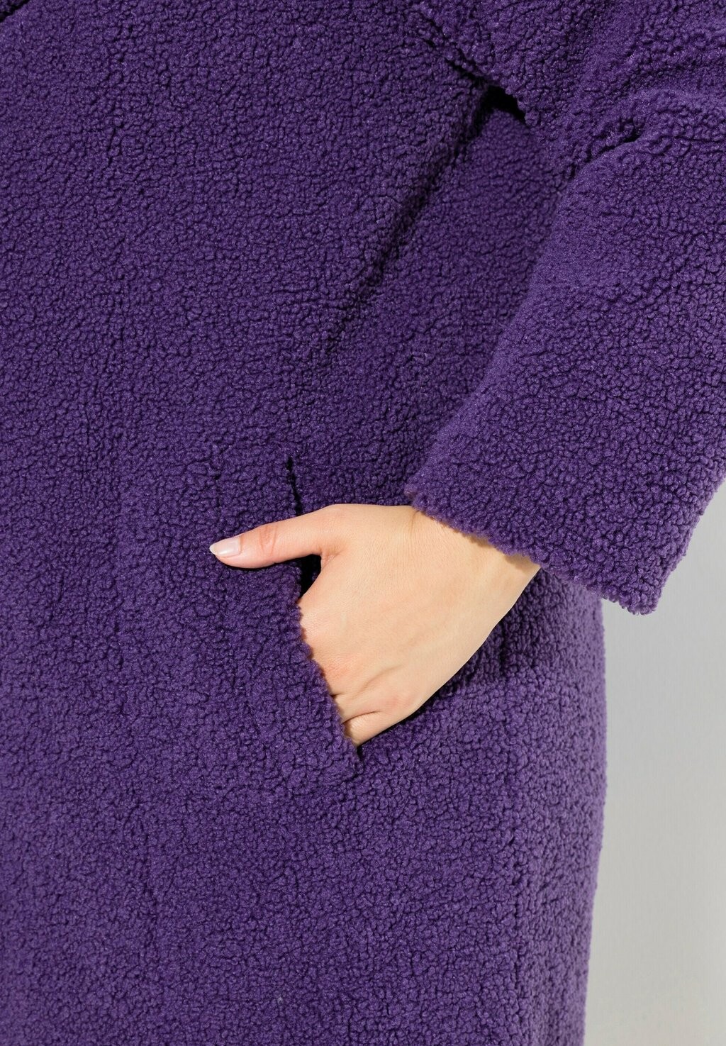 

Короткое пальто LONG TEDDY Ulla Popken, фиолетовый