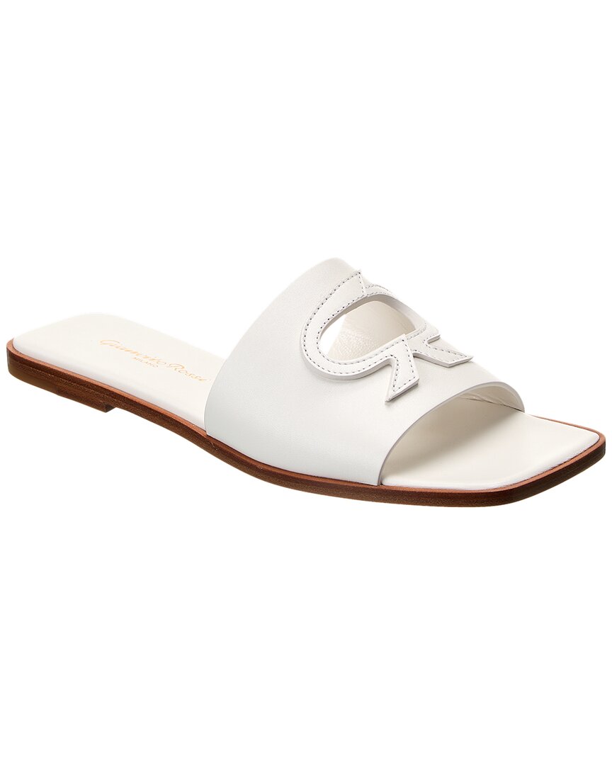 Gianvito Rossi Ribbon Leather Sandal, белый