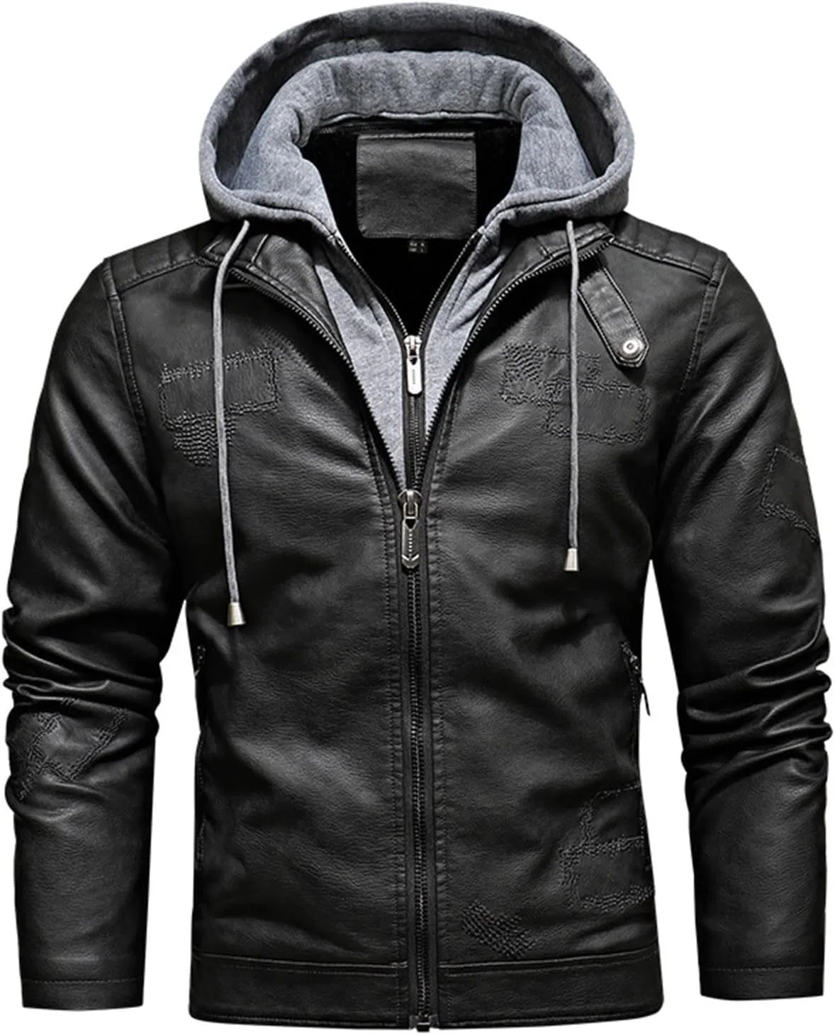 Мужская куртка из искусственной кожи, мотоциклетная куртка, водонепроницаемая, ветрозащитная, из полиуретана, винтажная, флисовая, шерпа, куртка-бомбер