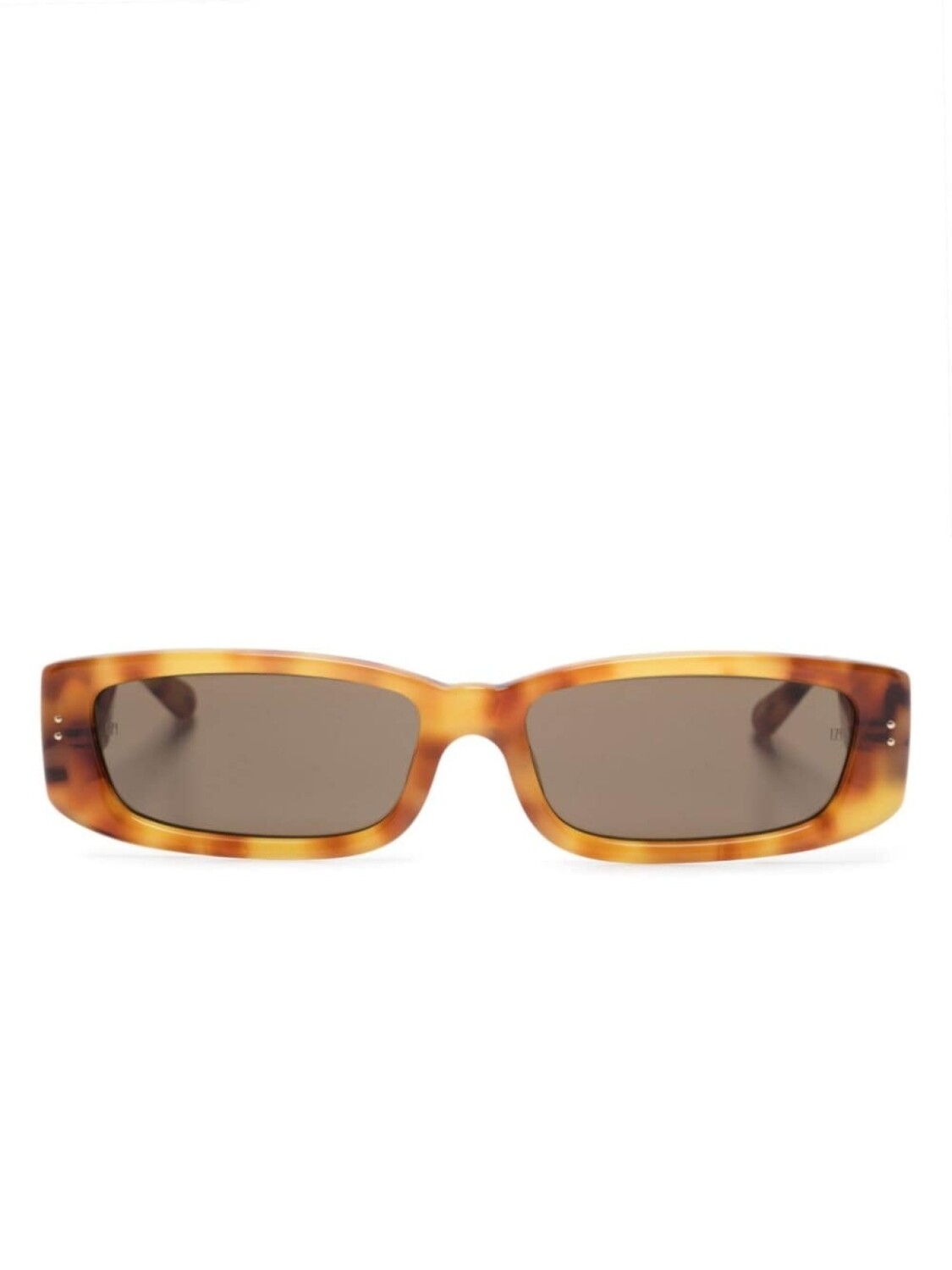 

Linda Farrow Talita rectangle-frame tortoiseshell-effect sunglasses, коричневый