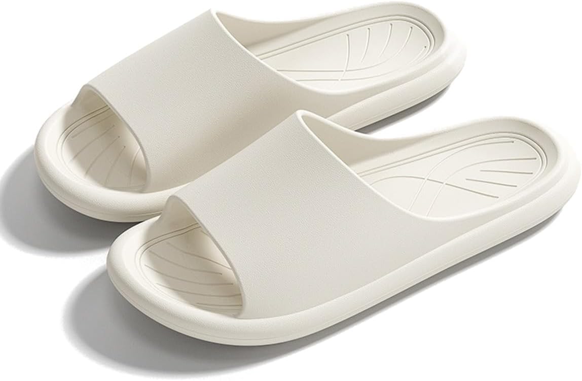 

Домашние тапочки для женщин и мужчин, тапочки для ванной, противоскользящие домашние туфли, шлепанцы для душа, тапочки для бассейна и пляжа Auxdiq, белый