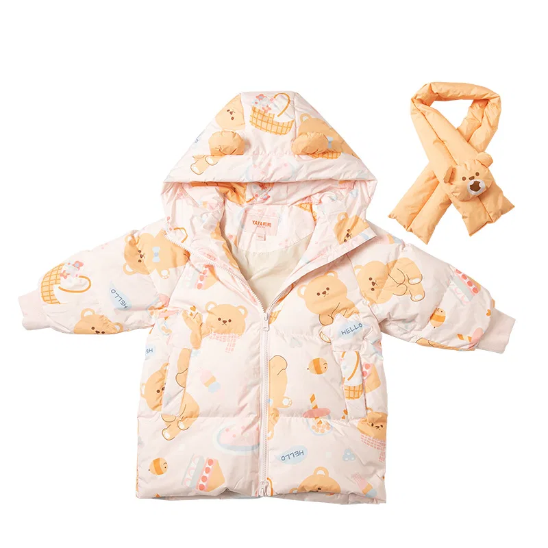 Пуховик детский с капюшоном Disney Pre School розовый