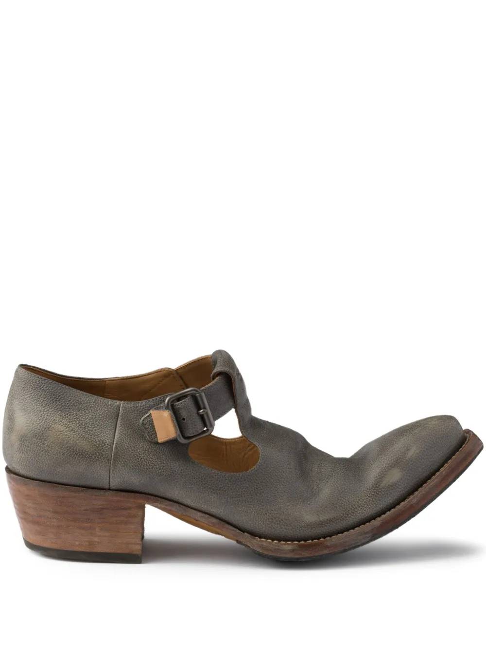

Лоферы с пряжкой Prada, серый
