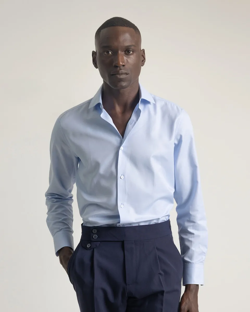 

Мужская рубашка из твила, прямой крой PuroEgo, небесно-голубой