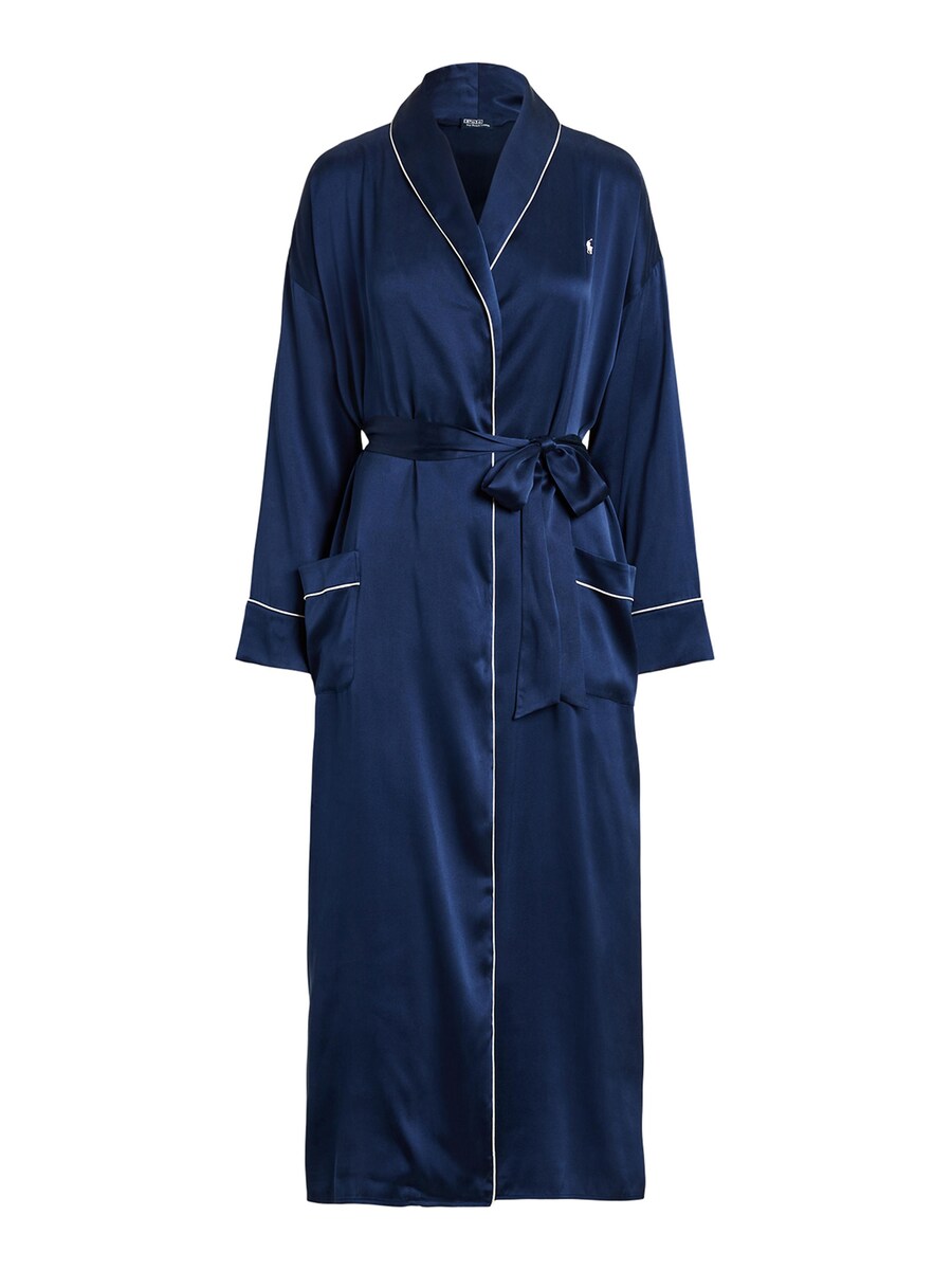 

Короткий халат Polo Ralph Lauren Heritage Silk, темно-синий
