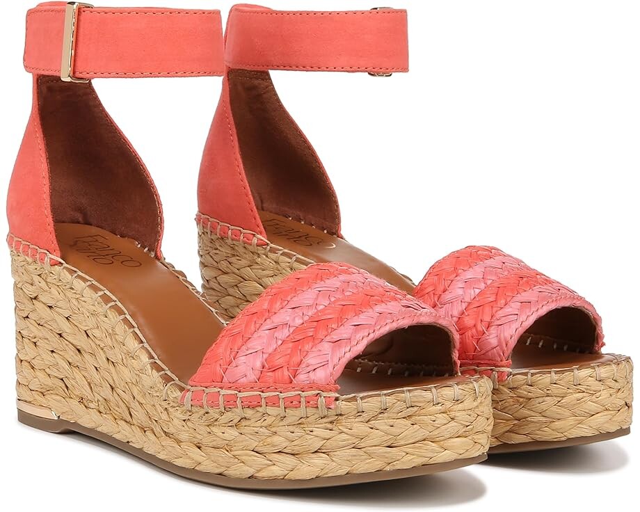 

Сандалии Franco Sarto Clemens Raffia Espadrille Wedge Heel, цвет Peach Orange Woven