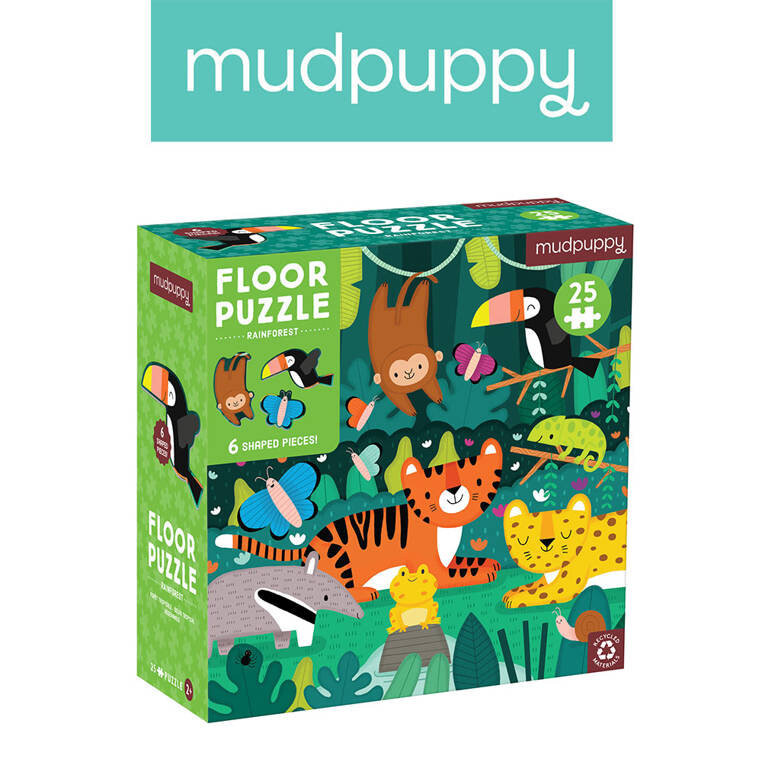 

Mudpuppy, Пазл на полу тропического леса со специальными элементами, 25 деталей.
