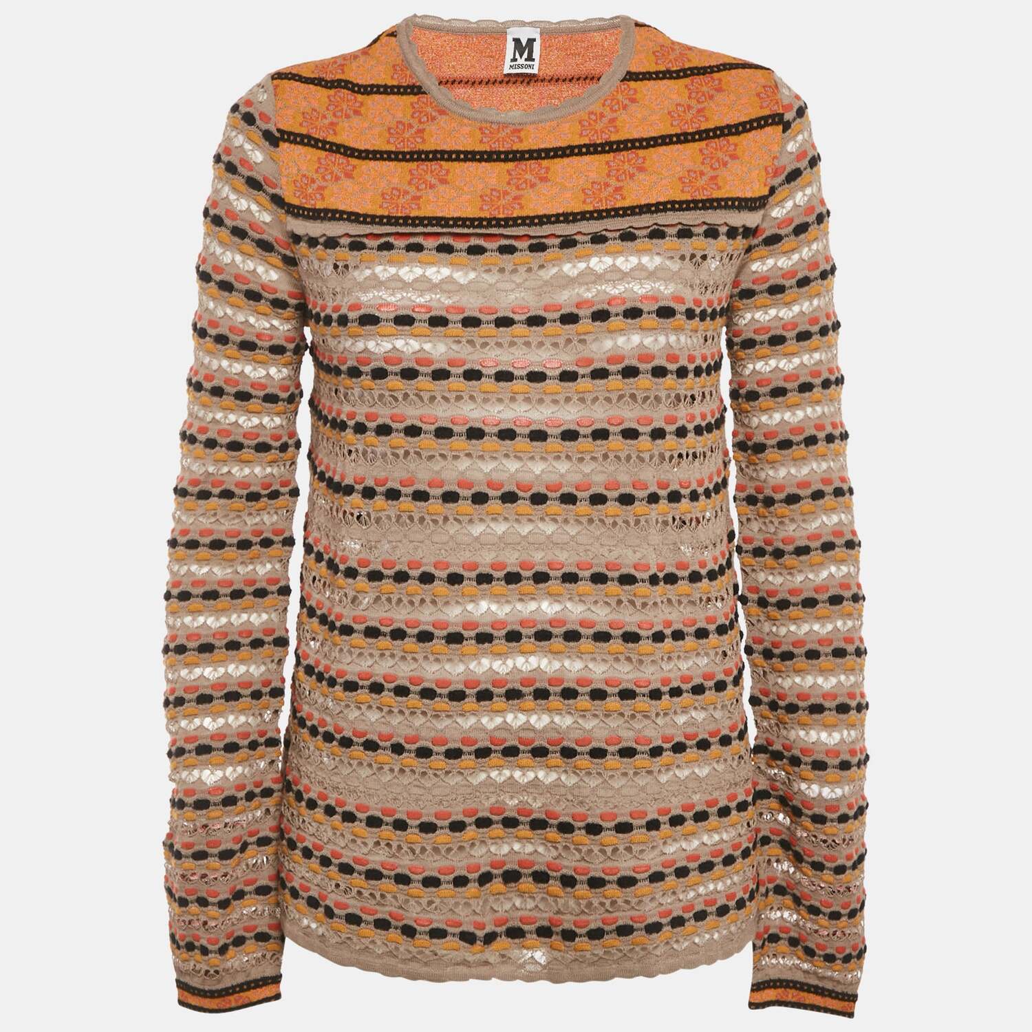 

M Missoni Трикотажный топ Missoni серого цвета с цветочным принтом, размер M