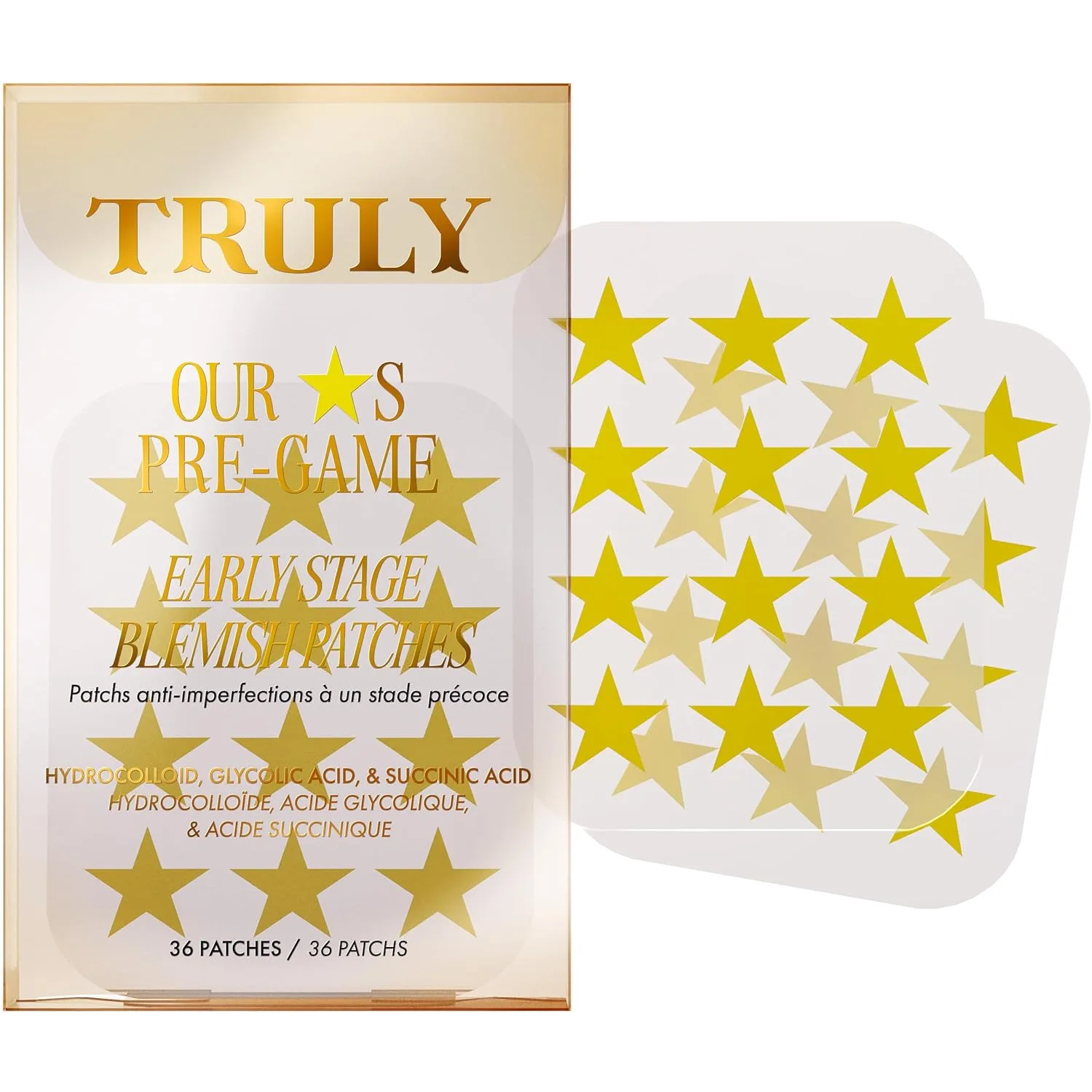 Truly Beauty Our Stars Blemish Patches, звездообразные гидроколлоидные пластыри от прыщей с маслом чайного дерева и гликолевой кислотой, 36 шт 36 шт. (1 шт.)