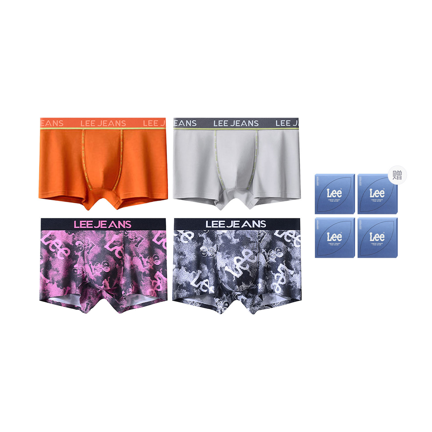 

Боксеры мужские Brilliant Underpants 4 шт Lee, светло-серый