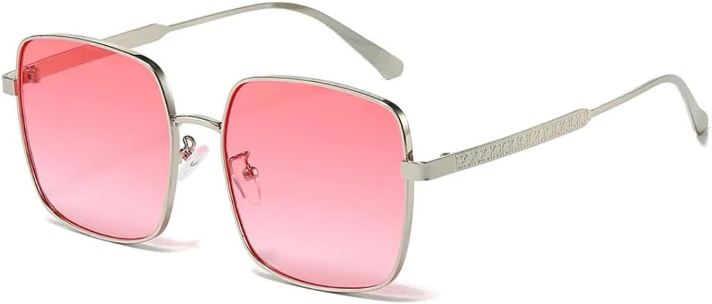 

Солнцезащитные очки с защитой от УФ-излучения UV400 | Тонкая оправа с градиентным переходом цвета | Линзы конфетных оттенков для женщин и мужчин, для занятий спортом на открытом воздухе и вождения DSVIGF, Silvery Pink