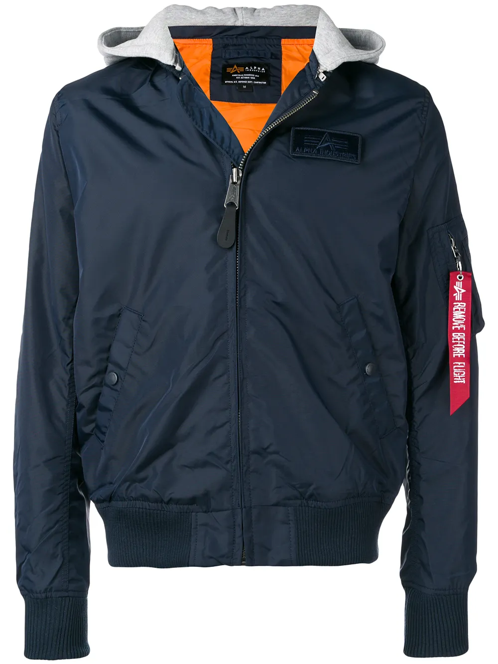 

Куртка-бомбер с капюшоном Alpha Industries, синий