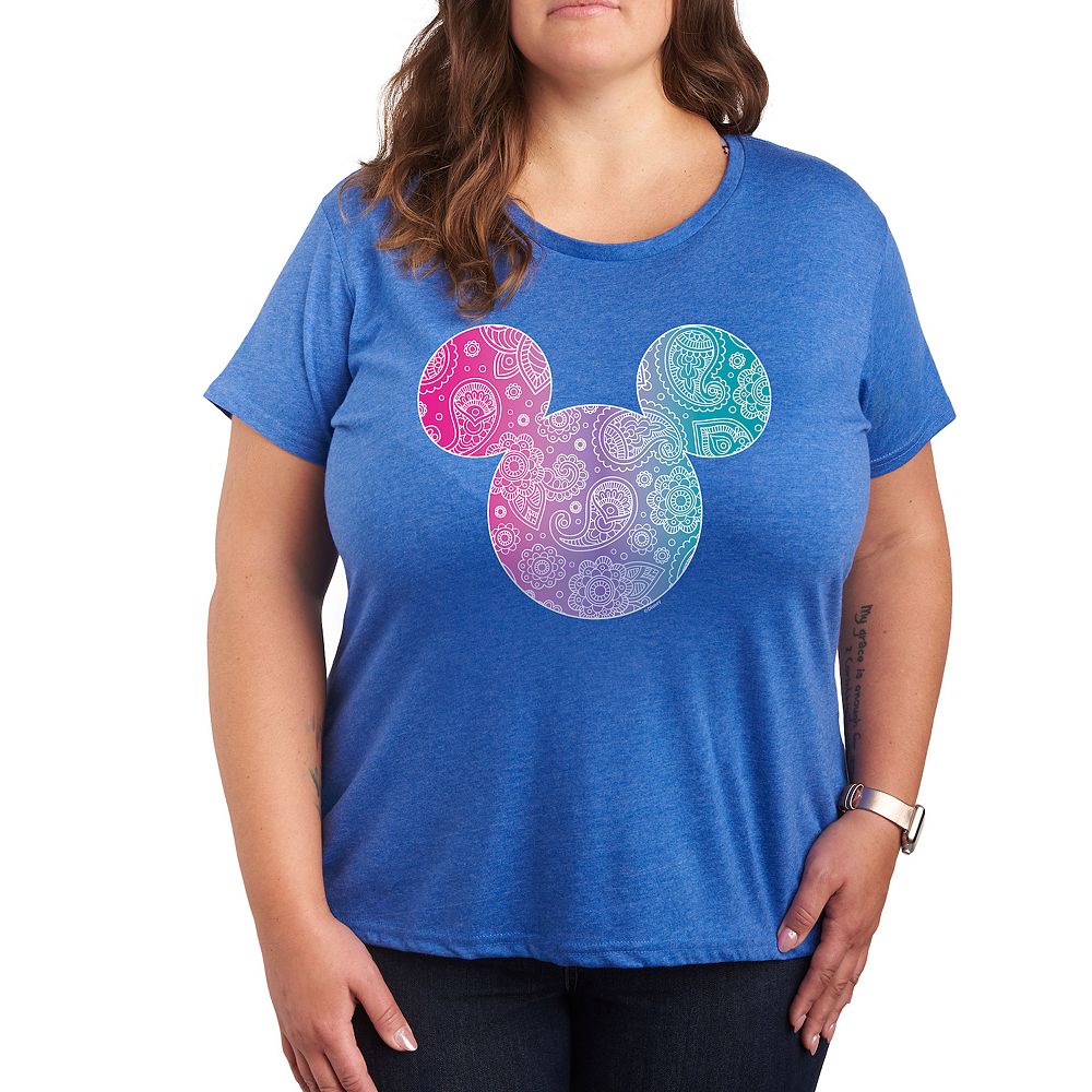 

Футболка Disney's Mickey Mouse Plus с рисунком банданы и графическим рисунком, цвет Heather Royal Blue