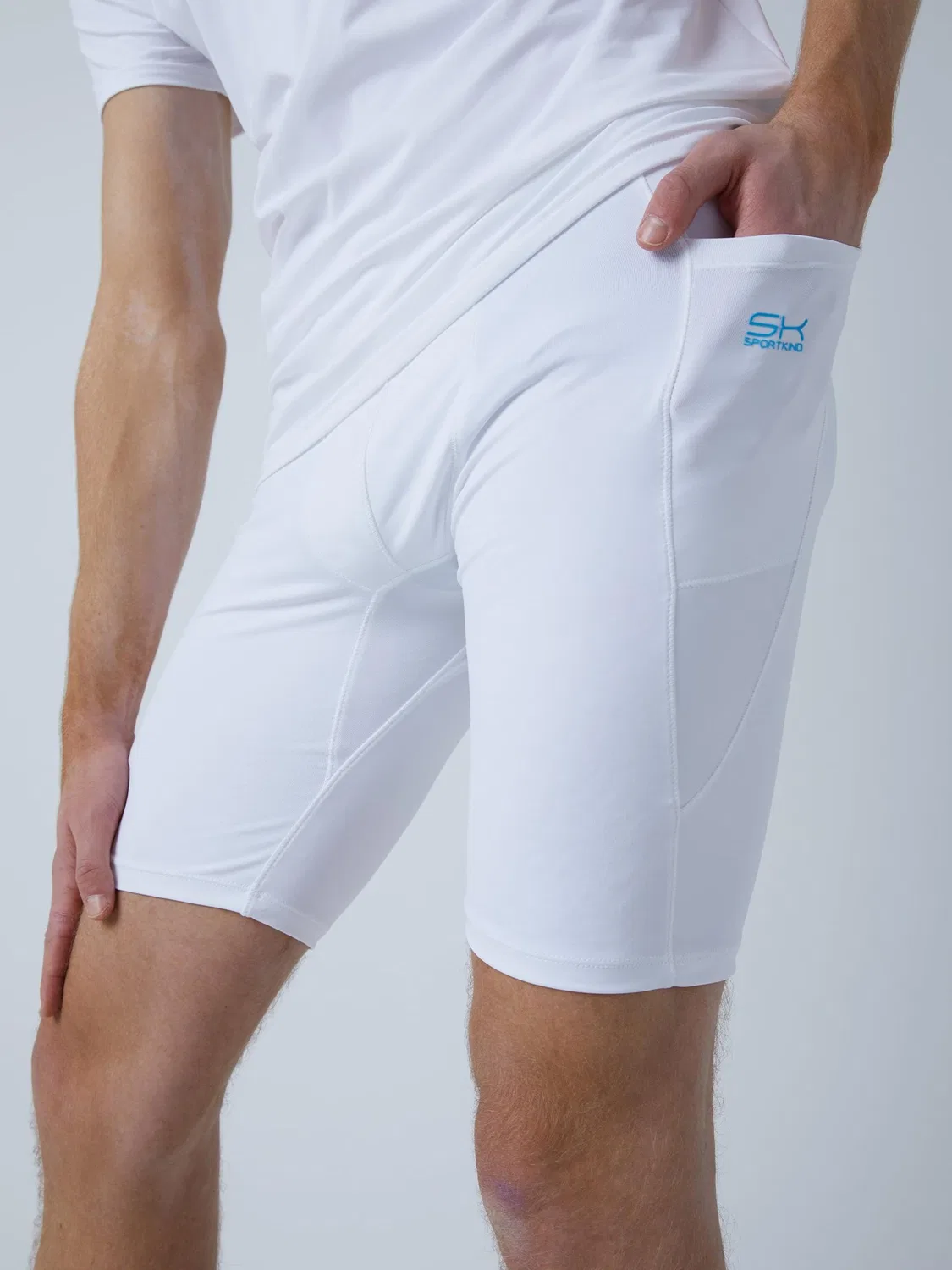 Тайтсы скинни 'Short Tights mit Taschen' Sportkind, White — фото 4