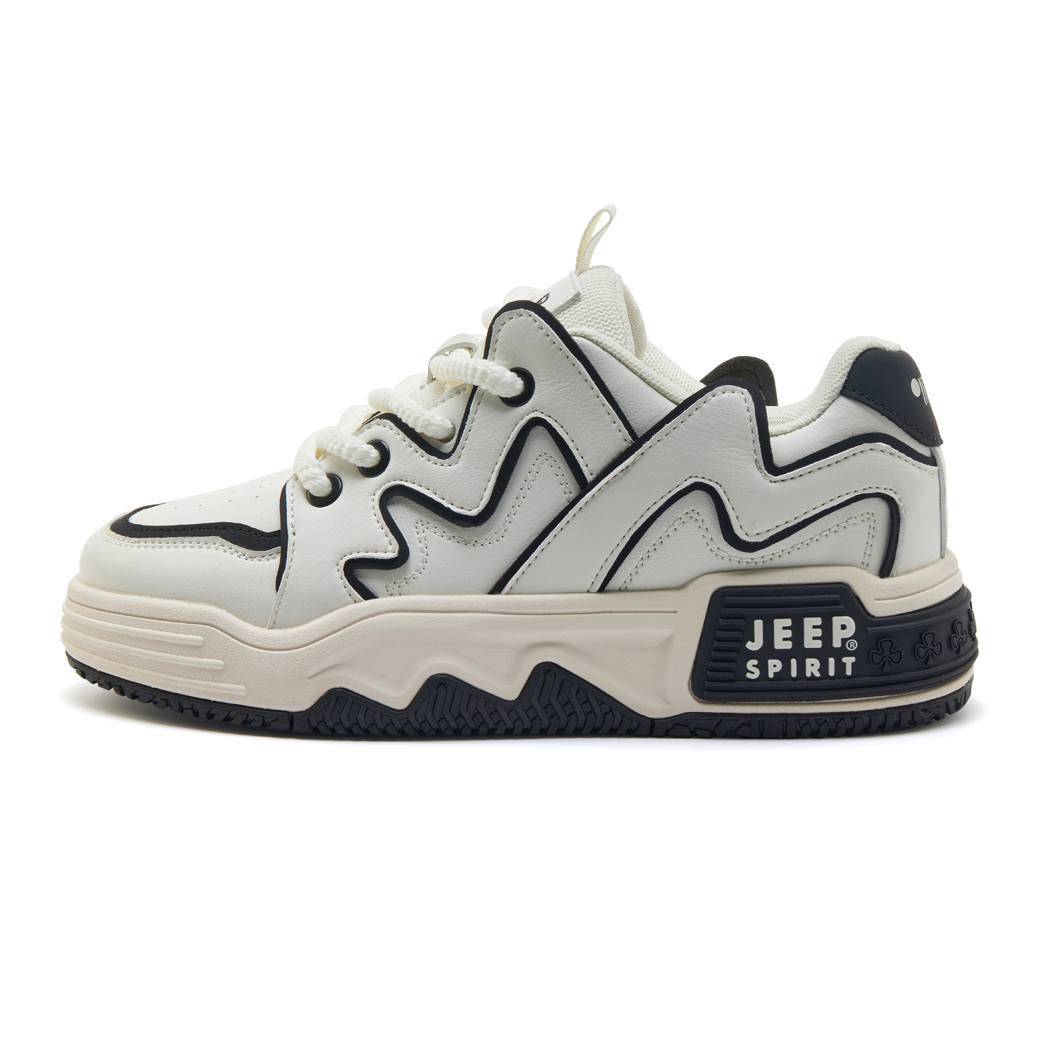 

Водонепроницаемые низкие кеды для скейтбординга мужские белые JEEP SPIRIT, премиум-качество — полярно-белый [Кожаный верх]