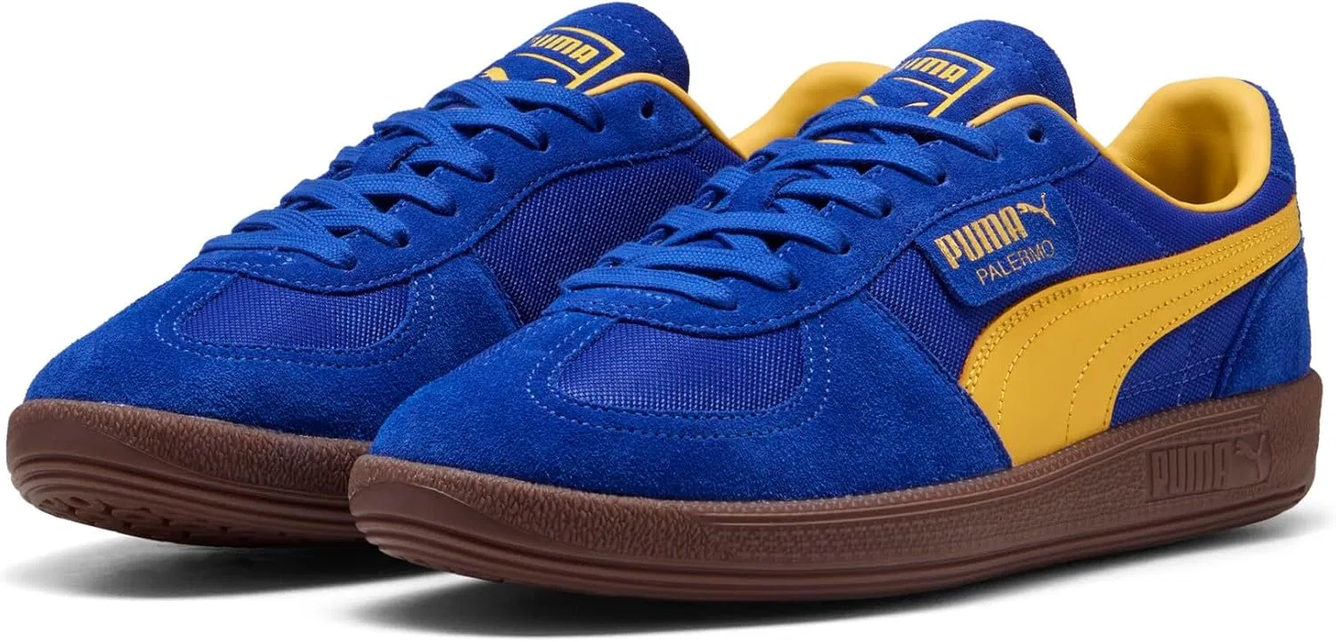 Мужские винтажные кроссовки Puma Palermo, 25 Frühlings Und Sommerfarben Lebendiges Blau Sonnengelb 02 — фото 2