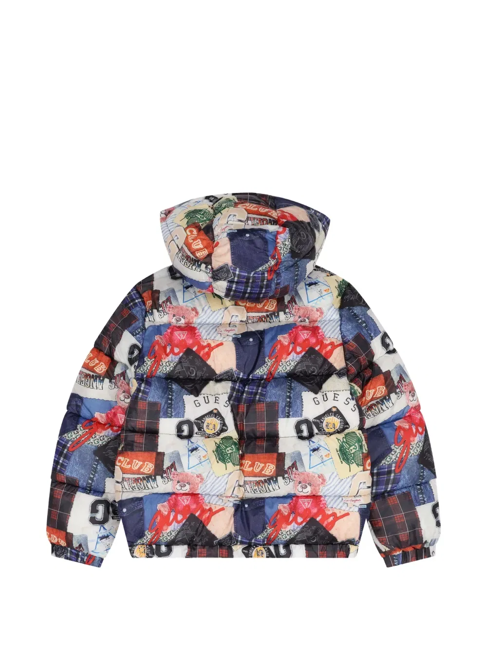 Куртка с капюшоном в стиле пэчворк Guess Kids, синий — фото 2