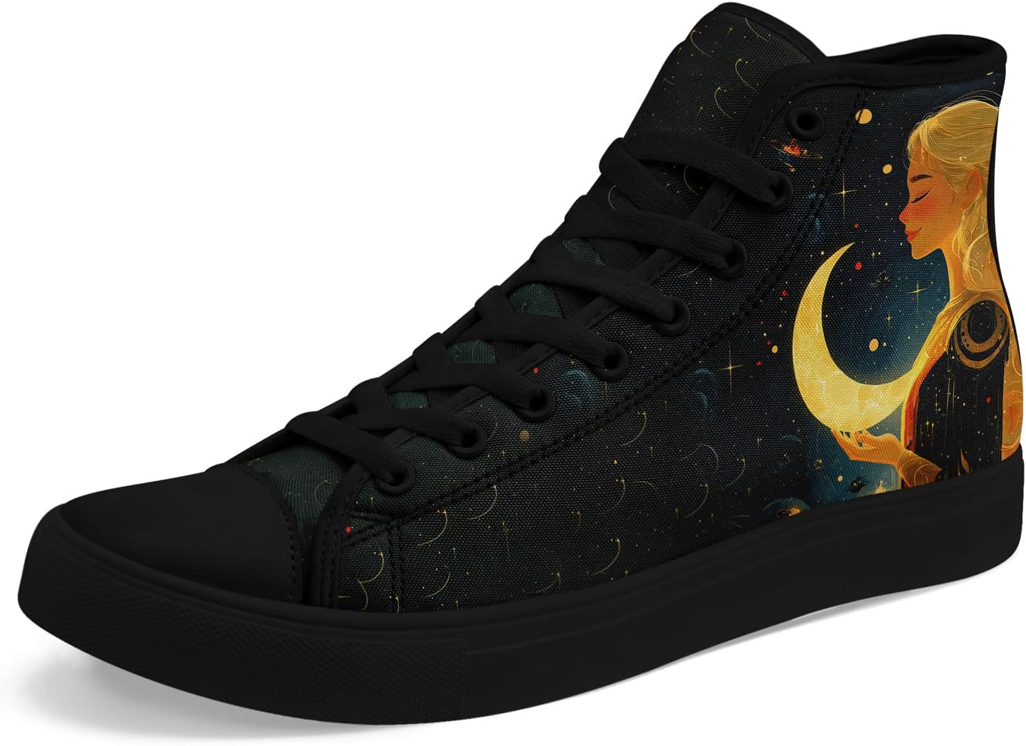 

Высокие кеды на платформе AWSOLE SunMoon с принтом для мужчин и женщин, стильная обувь с небесной тематикой, дышащие и легкие, черный/синий/желтый/бежевый