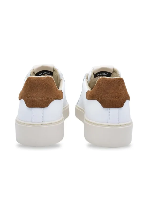 Детские кроссовки на шнуровке из кожи Drudd Italia, White/Brown — фото 4
