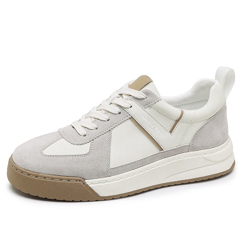

SUPEREDGE Дышащие противоскользящие и износостойкие мужские скейтерские кеды лоу-топ белые, цвет White