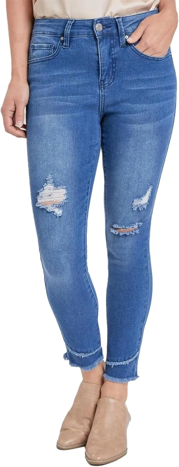 

Royalty by YMI женские джинсы High Rise Skinny Ankle с двойным рваным краем