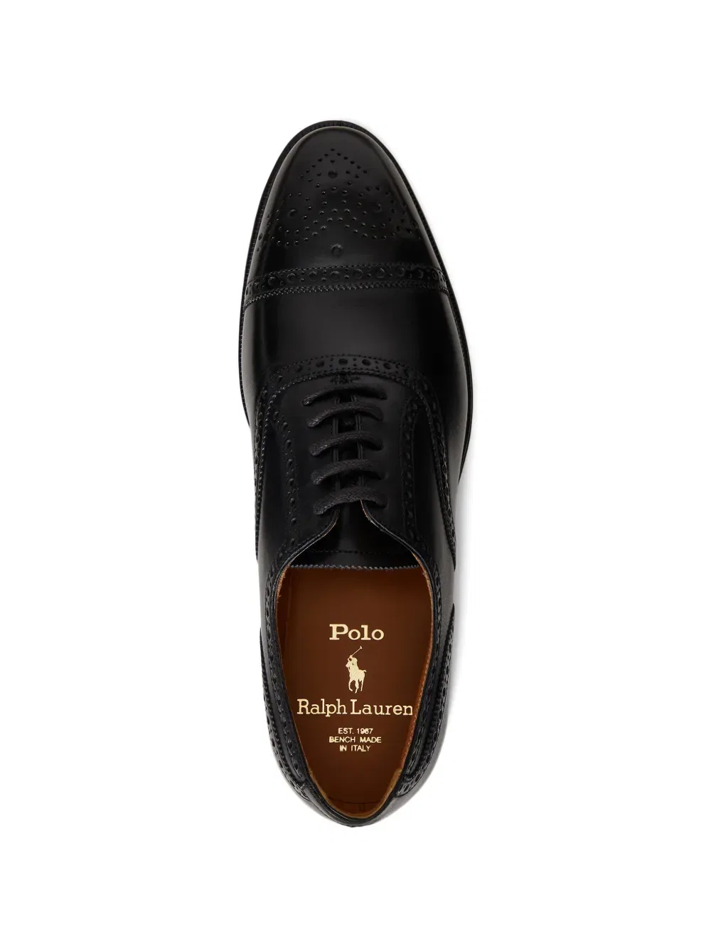 Оксфордские туфли Maestra с перфорированным мыском Polo Ralph Lauren, черный — фото 4