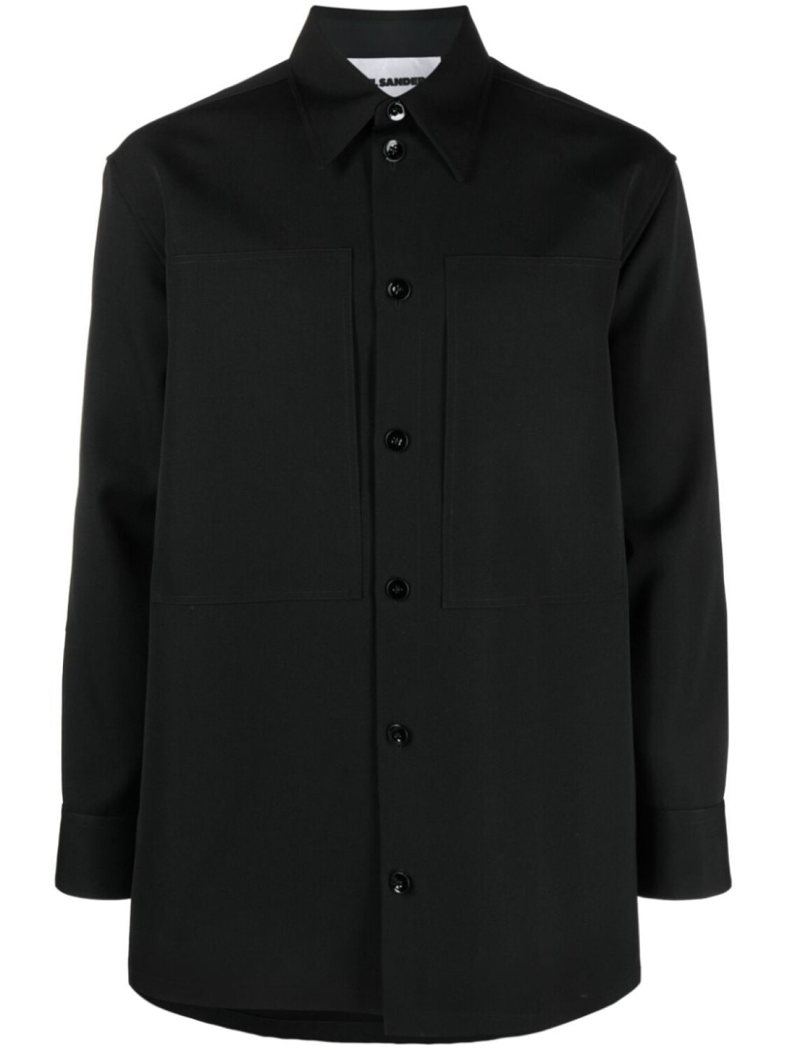

Jil Sander шерстяная рубашка с длинными рукавами, черный