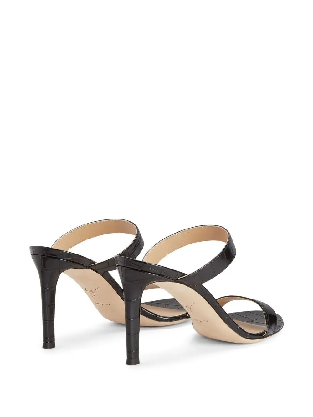 Босоножки Calista 85 с тиснением под кожу крокодила Giuseppe Zanotti, черный — фото 2