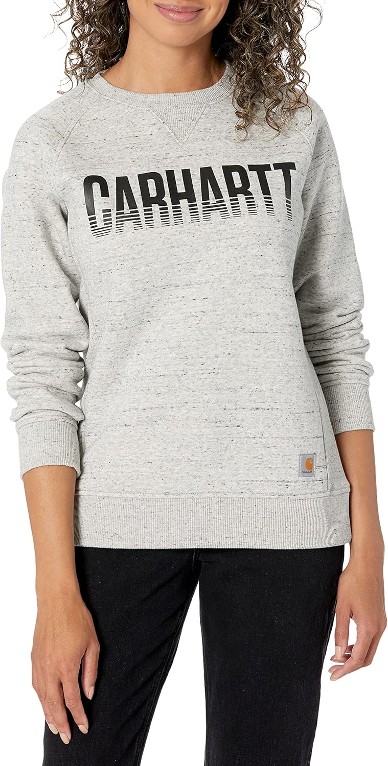 

Carhartt женская эксклюзивная толстовка с принтом Midweight Relaxed Fit, Asphalt Heather Nep