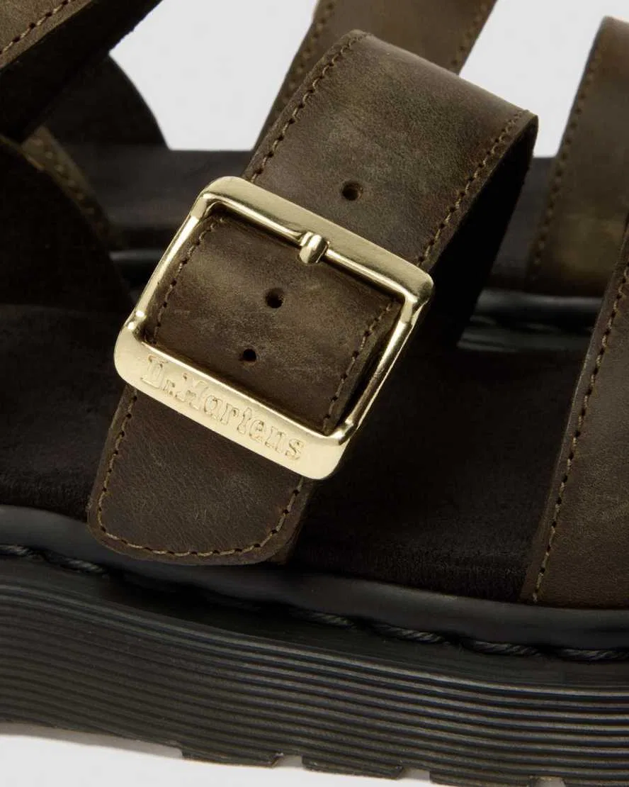 Кожаные гладиаторские сандалии Gryphon Dr Martens, зеленый — фото 3